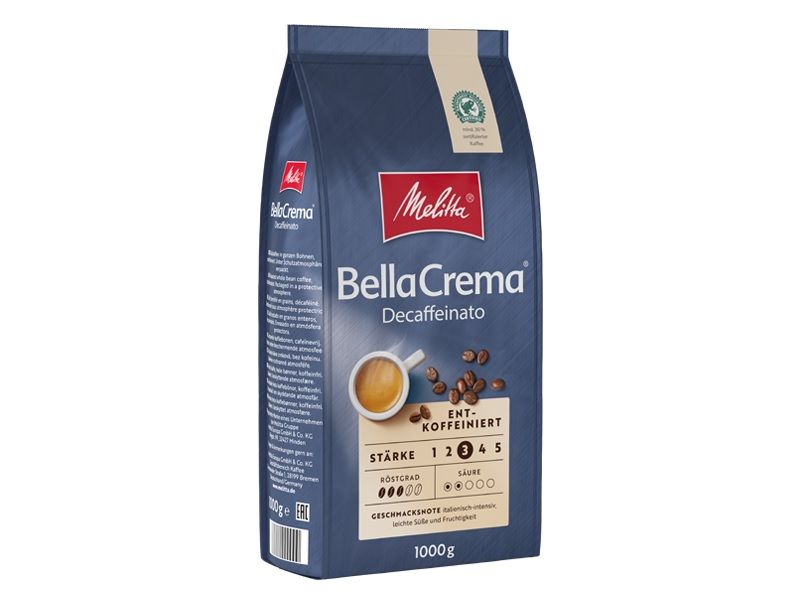 Melitta BellaCrema Decaffeinato Kofeiinittomat kahvipavut 1000 g