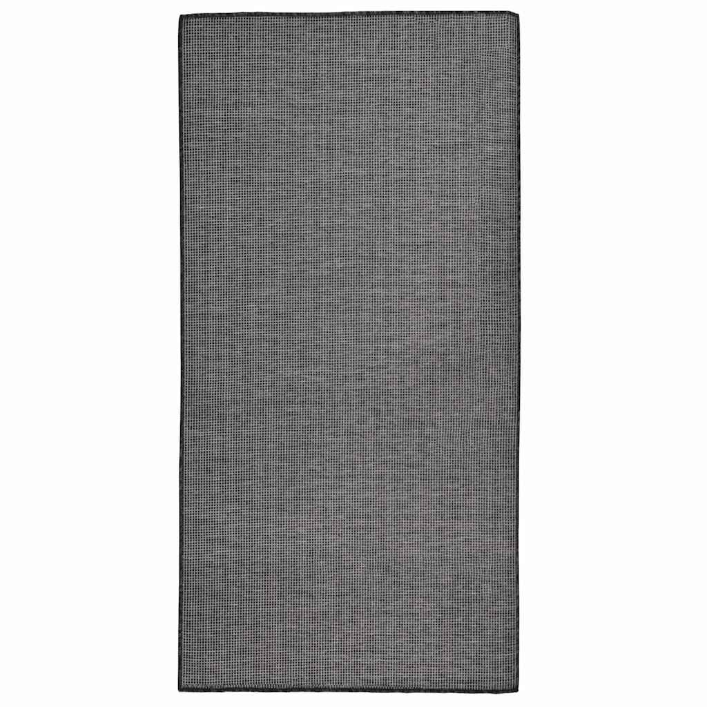 vidaXL Ulkomatto Flatweave harmaa 100x200 cm