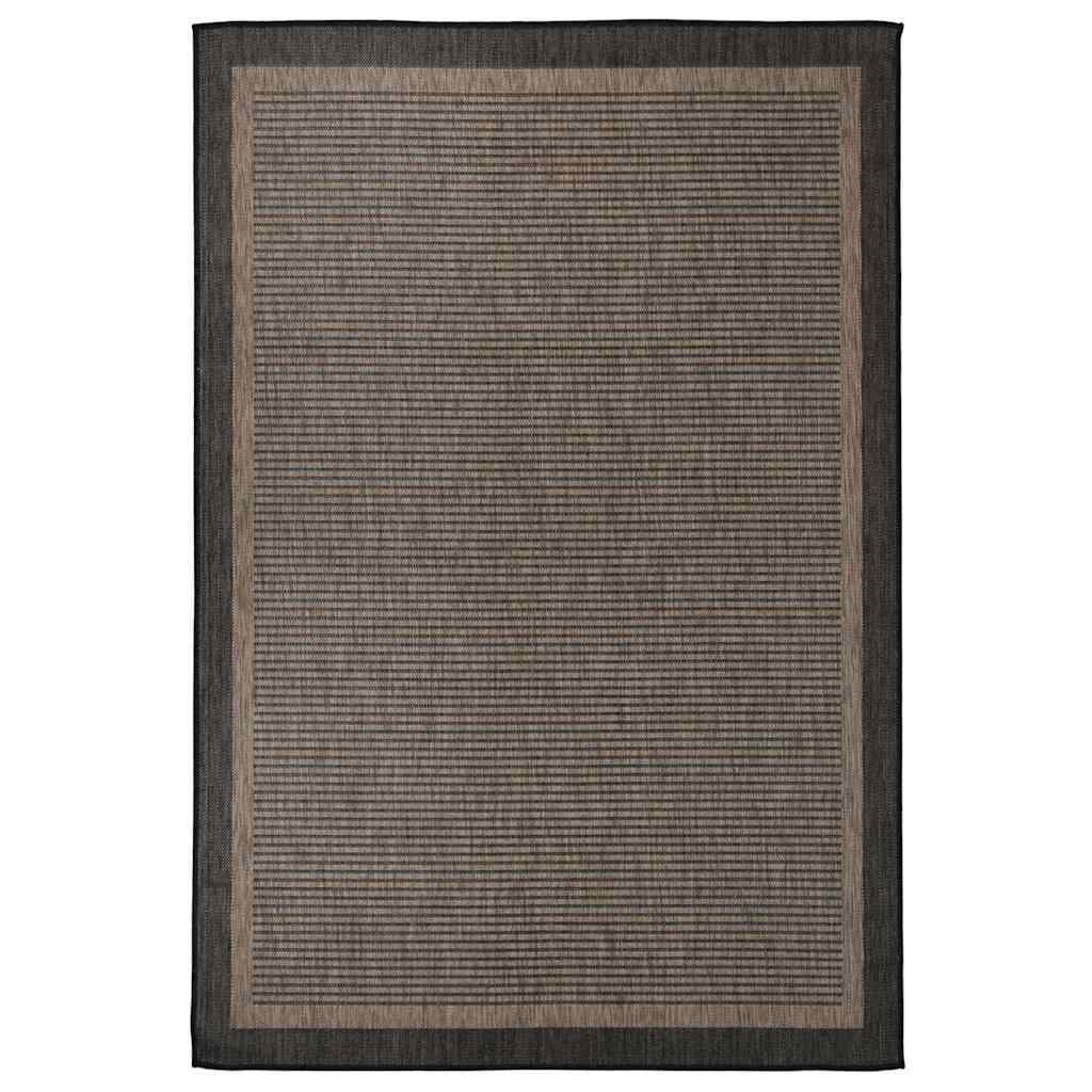 vidaXL Ulkomatto Flatweave 160x230 cm tummanruskea