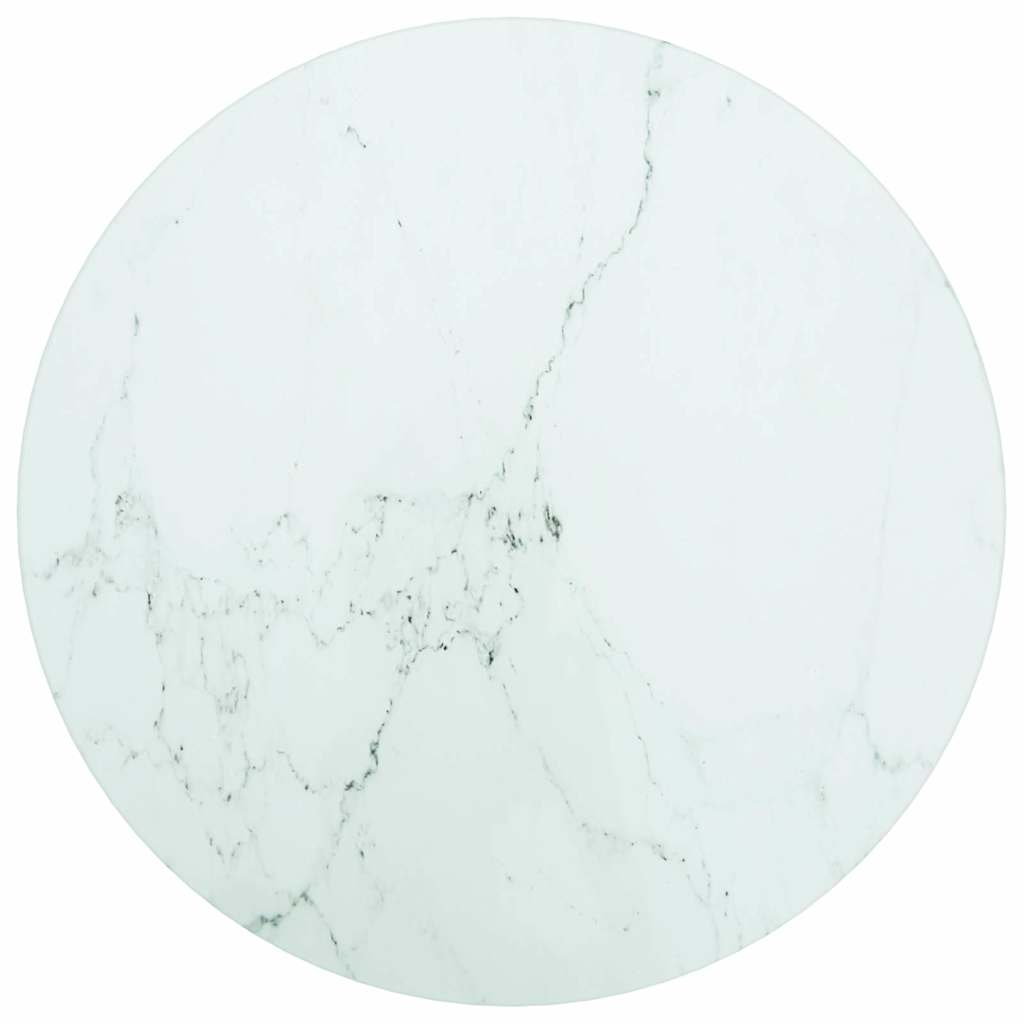 vidaXL Pöytälevy valkoinen Ø30x0,8 cm karkaistu lasi marmorikuvio